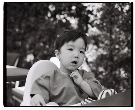 Toddler portrait outdoors