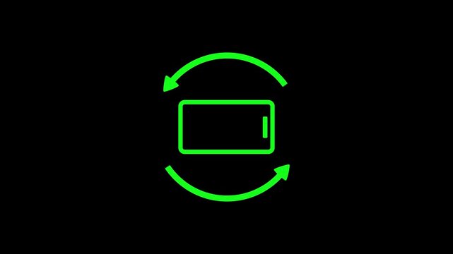 Phone horizontally and vertically icon, phone rotate animation 4k video.4k motion graphics video animation