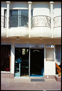 Retro Style Coffee Shop Entrance