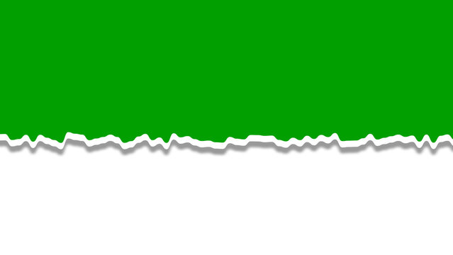 Green Torn Paper Banner Creative Textured Edge For Border Frame Element Isolated On Transparent Background Rip Page Blank Sheet Overlay Document Header Material Copy Space Graphic Hole