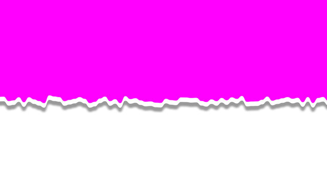 Magenta Torn Paper Banner Creative Textured Edge For Border Frame Element Isolated On Transparent Background Rip Page Blank Sheet Overlay Document Header Material Copy Space Graphic Hole