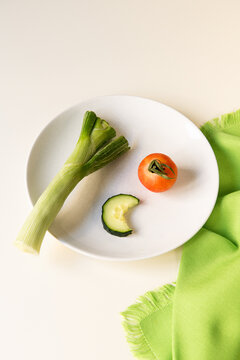 Tomato, cucumber and spring onion