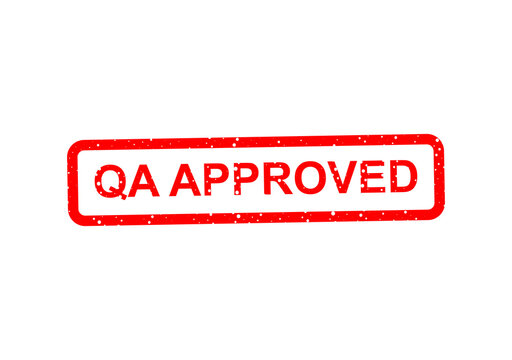 Red qa approved stamp with dotted border illustration