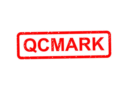 Red qc mark stamp with distressed edges illustration
