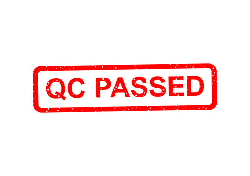 Red qc passed stamp on white background illustration