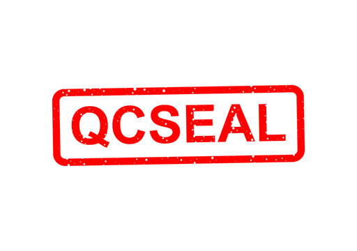 Red qcseal quality control stamp vector illustration