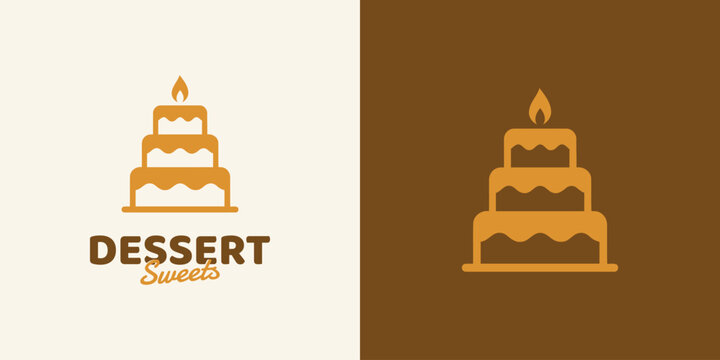 Dessert vector logo design with a modern, simple, clean, and abstract style. Icon for business, restaurant, and personal branding.