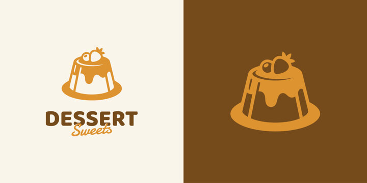 Dessert vector logo design with a modern, simple, clean, and abstract style. Icon for business, restaurant, and personal branding.