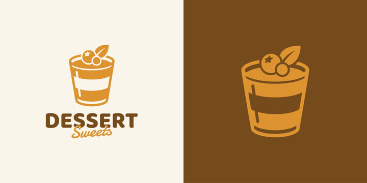 Dessert vector logo design with a modern, simple, clean, and abstract style. Icon for business, restaurant, and personal branding.