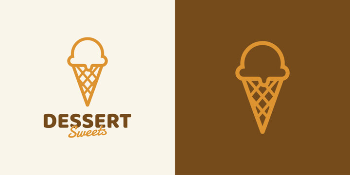 Dessert vector logo design with a modern, simple, clean, and abstract style. Icon for business, restaurant, and personal branding.