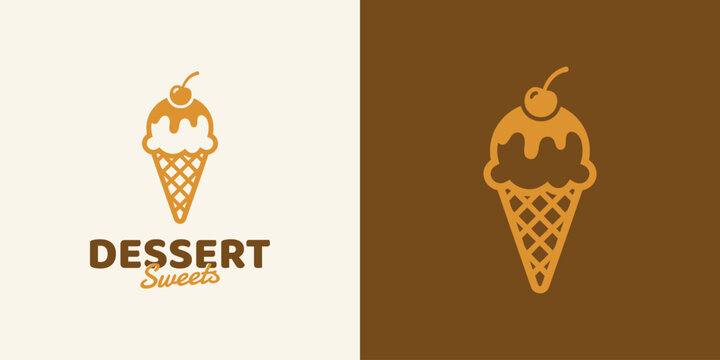 Dessert vector logo design with a modern, simple, clean, and abstract style. Icon for business, restaurant, and personal branding.