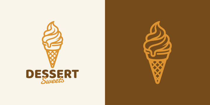 Dessert vector logo design with a modern, simple, clean, and abstract style. Icon for business, restaurant, and personal branding.