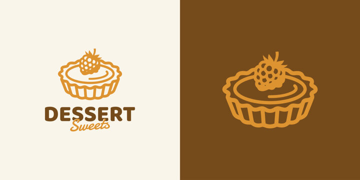 Dessert vector logo design with a modern, simple, clean, and abstract style. Icon for business, restaurant, and personal branding.