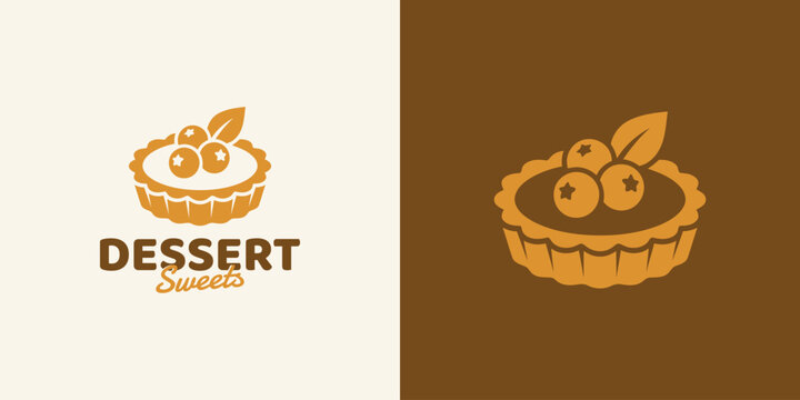 Dessert vector logo design with a modern, simple, clean, and abstract style. Icon for business, restaurant, and personal branding.