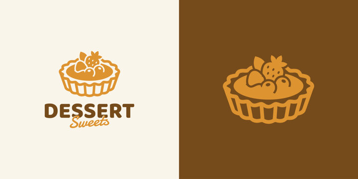 Dessert vector logo design with a modern, simple, clean, and abstract style. Icon for business, restaurant, and personal branding.
