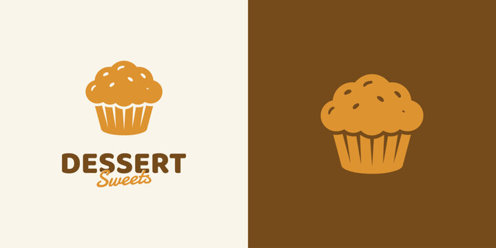 Dessert vector logo design with a modern, simple, clean, and abstract style. Icon for business, restaurant, and personal branding.