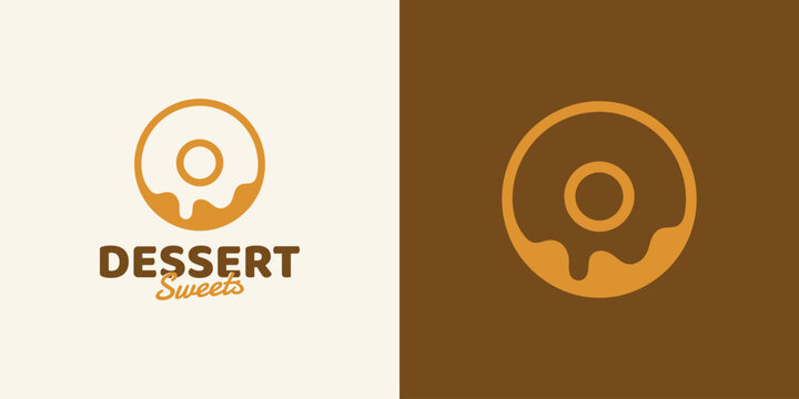 Dessert vector logo design with a modern, simple, clean, and abstract style. Icon for business, restaurant, and personal branding.