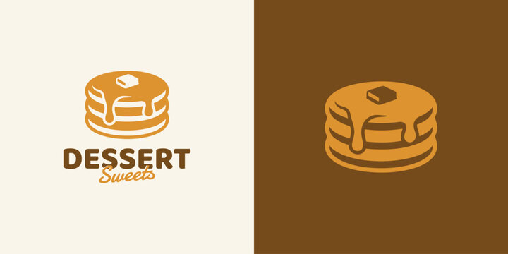 Dessert vector logo design with a modern, simple, clean, and abstract style. Icon for business, restaurant, and personal branding.