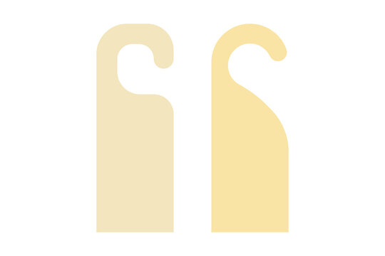 Vector illustration of two abstract cream-colored shapes on transparent background PNG with alpha channel