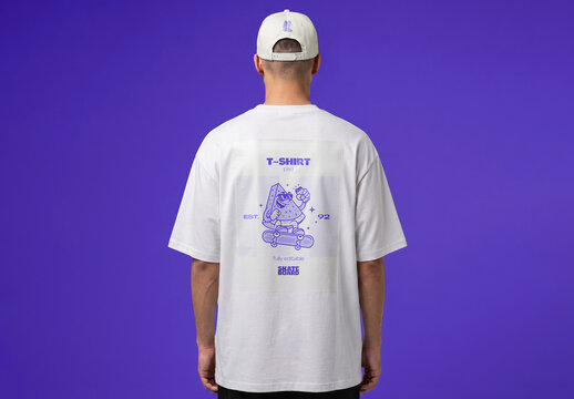 Oversized T-Shirt Mockup Back View