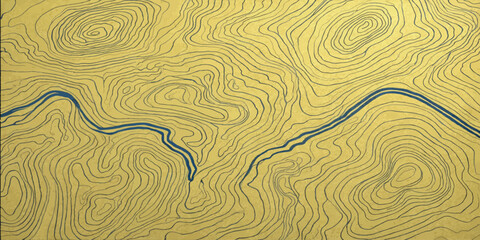 Topographic map contour lines with meandering river path topographic contours elevation cartography navigation geography waterway abstract background illustration landscape physical © MOHAMAD