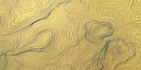 Topographic map lines pattern on yellow paper background with topographic contours elevation cartography geography navigation background illustration abstract technical exploration stylized © MOHAMAD