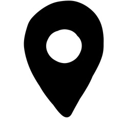 Hand drawn map location pin icon isolated on transparent background © Backgrounds Only
