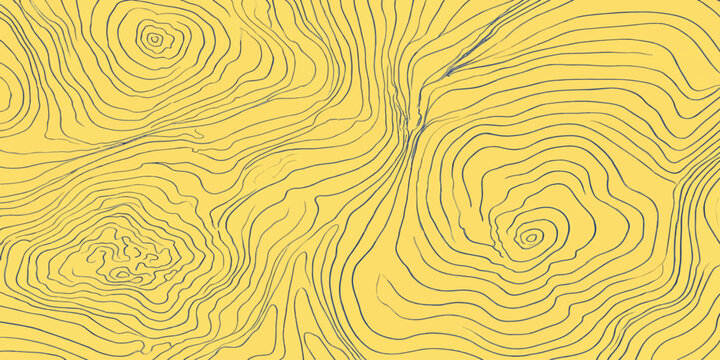 Yellow background with black topographic map lines topographic background abstract elevation geography cartography navigation physical topological direction location stylized creative