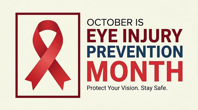 October eye injury prevention month awareness campaign design with prevention