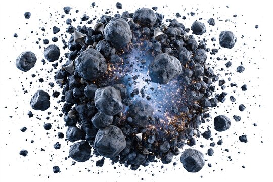 Explosive Meteorite Impact: Shards and Sparks