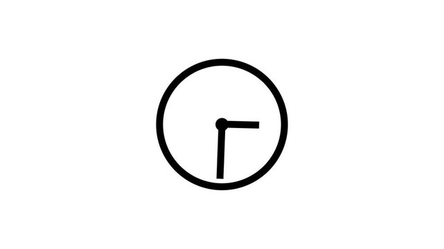 Wall clock animation. Accelerated time. 4k video with alpha channel clock icon back ground black , white ,green.