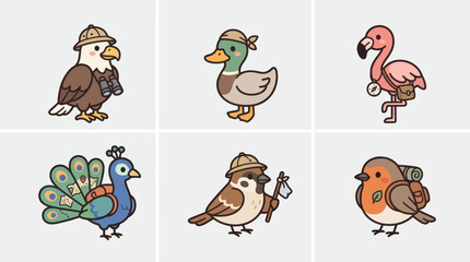 Cute cartoon safari animals illustration © Hansol