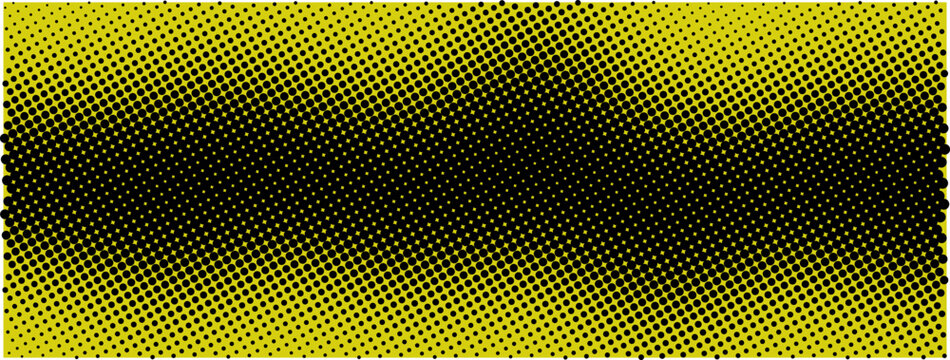 A vibrant halftone pattern with neon yellow and black dots on a gradient background
