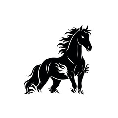 Fototapeta premium Black Horse Silhouette Running Fast 1.
