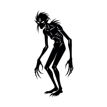Black silhouette of a monster creature 5.