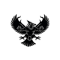 Naklejka premium Black silhouette of an eagle bird 1.