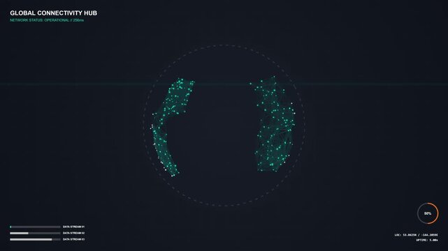 Global Connectivity Hub Digital Network and Data Transfer