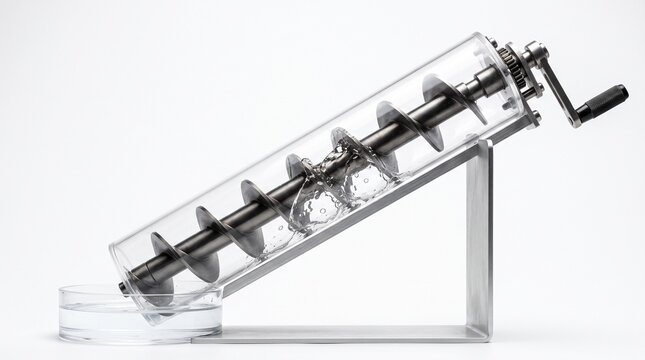 Archimedes Screw Water Lifting Mechanism Physical Demonstration