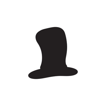 Seuss hat silhouette  icon vector flat design.