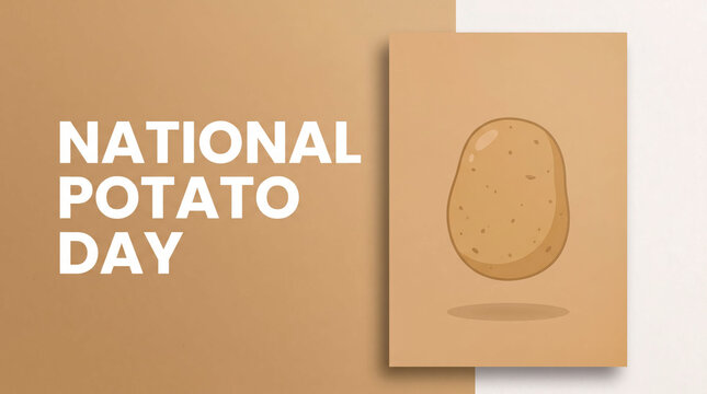 National potato day promotional graphic with baked potato illustration