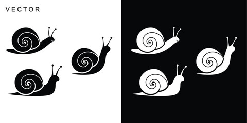 Snail vector icon, Snail modern line art, black and white snail and slug crawling icons, Vector illustration © Badman