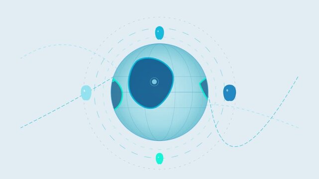 Global communication network with rotating earth and satellites