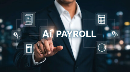 Obraz premium AI Payroll Management Automation Finance Business Technology Solution