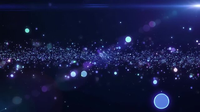 Floating glowing spheres drifting through cosmic space