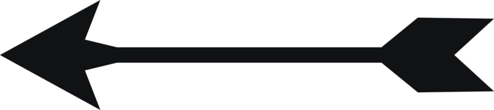 Black Arrow Pointing Left on White Background Symbolizing Direction and Choice in Simple Design