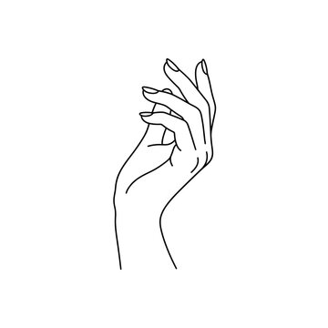 Human Hand with Fingers Extended Upward.