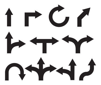 Arrows icons set stock illustration