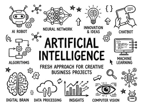 Artificial Intelligence Concept Illustration Design.
