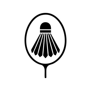 Black badminton shuttlecock logo. Sports equipment icon