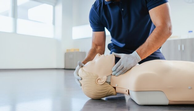 Cpr training manikin torso practice for emergency first aid life support with training emergency resuscitation practice education simulation